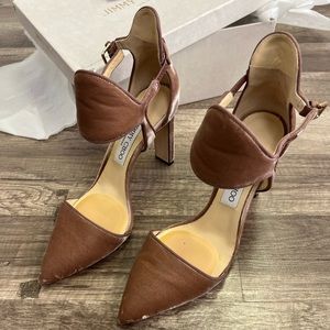 Jimmy choo velvet ballet pink heels